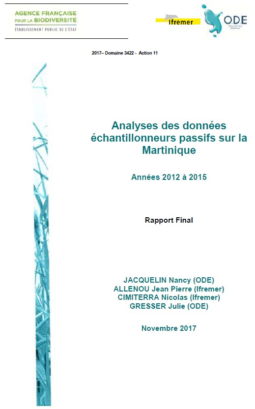 Analyses des données échantillonneurs passifs sur la Martinique : 2012 à 2015